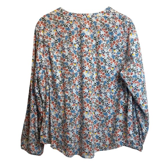 St John Bay Floral Women’s Blouse 1X Long Sleeve Button Front Boho Cottage Work - Picture 4 of 6